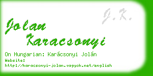 jolan karacsonyi business card